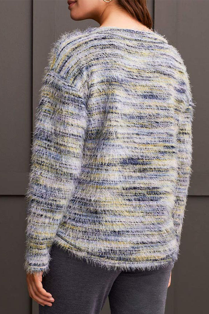 Tribal 3911O-3029 Blue Eyelash Boat Neck Jumper - Experience Boutique