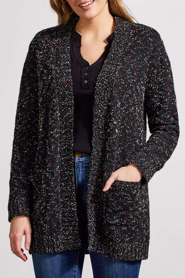 Tribal 5586O-5066 Black Fleck Cosy Knitted Cardigan - Experience Boutique