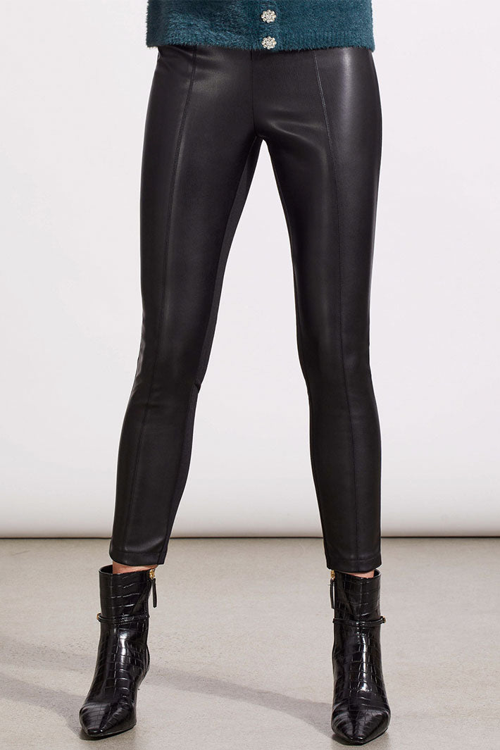 Tribal 7522O-4650 Black Faux Leather Trousers - Expeprience Boutique