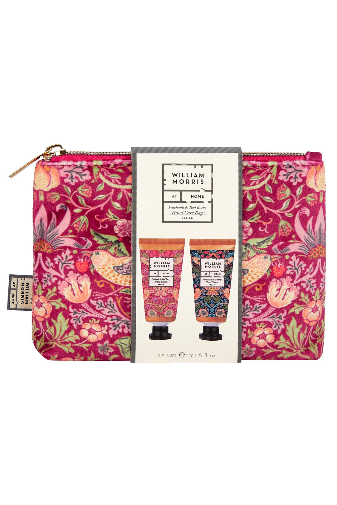 William Morris Strawberry Thief Patchouli & Red Berry Hand Care Bag Set - Experience Boutique