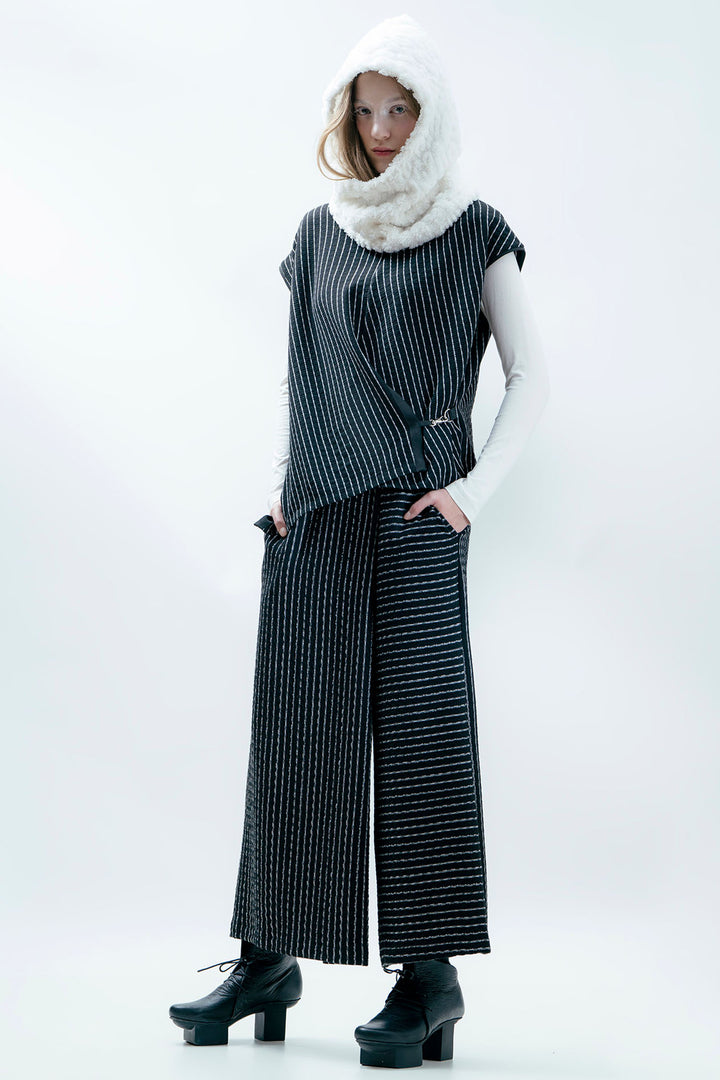 XD Xenia Design Joso Pinstripe Culotte Trousers Monochrome - Experience Boutique