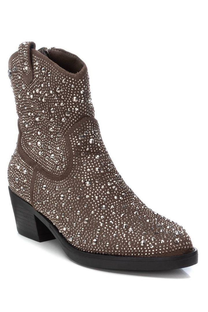 XTI 14311602 S8A1 Taupe Rhinestone Cowboyoots - Experience Boutique