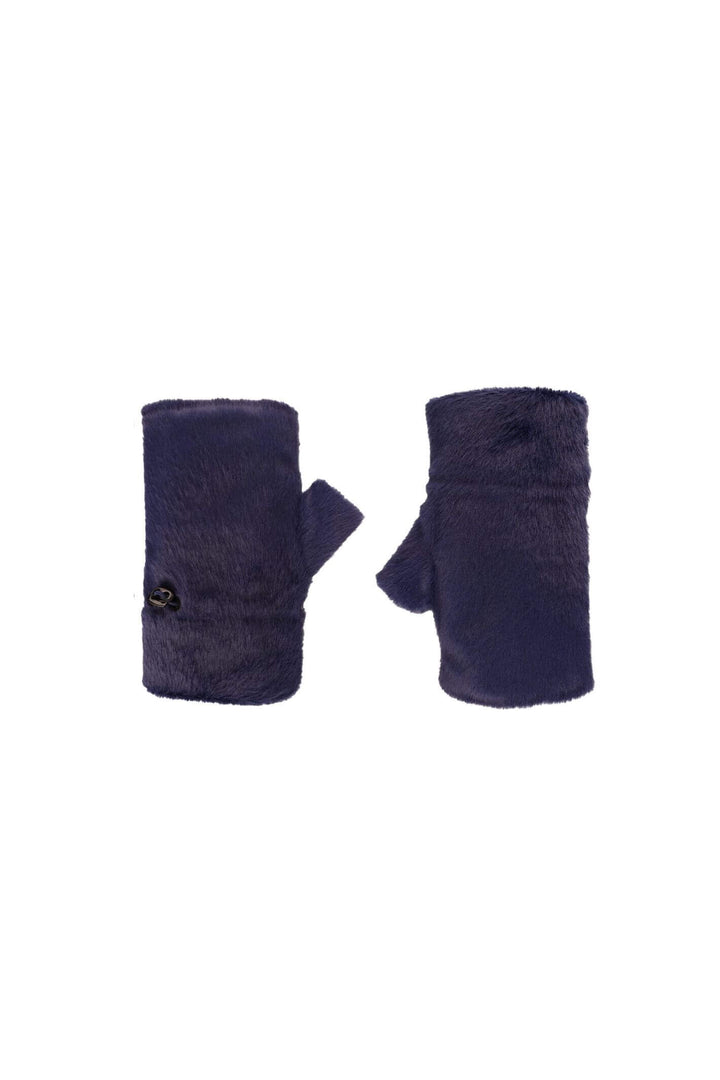 Jayley Navy Faux Fur Fingerless Gloves