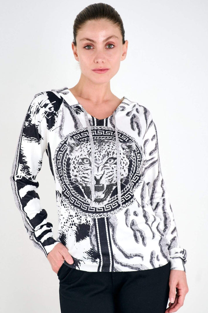 Off White 0057 Tiger Diamante Knitted Jumper