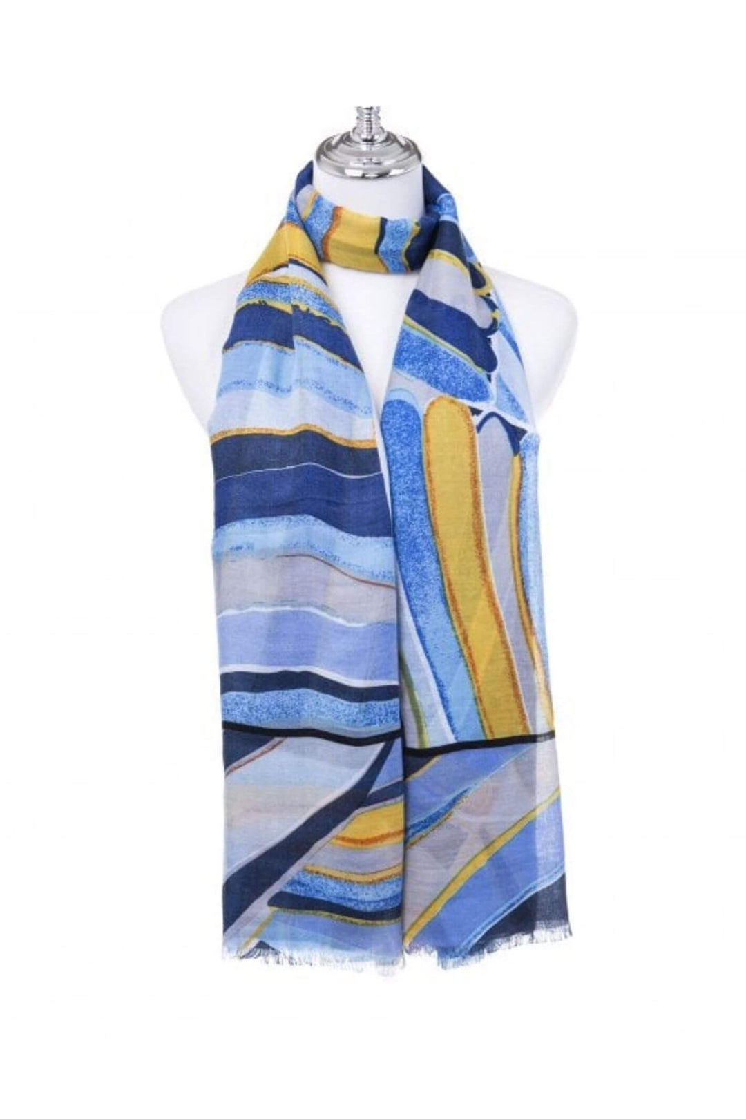 Park Lane Blue Print Woven Scarf