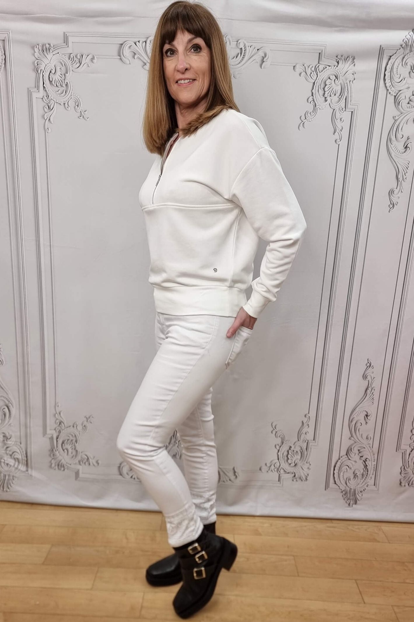 White store embellished jeans