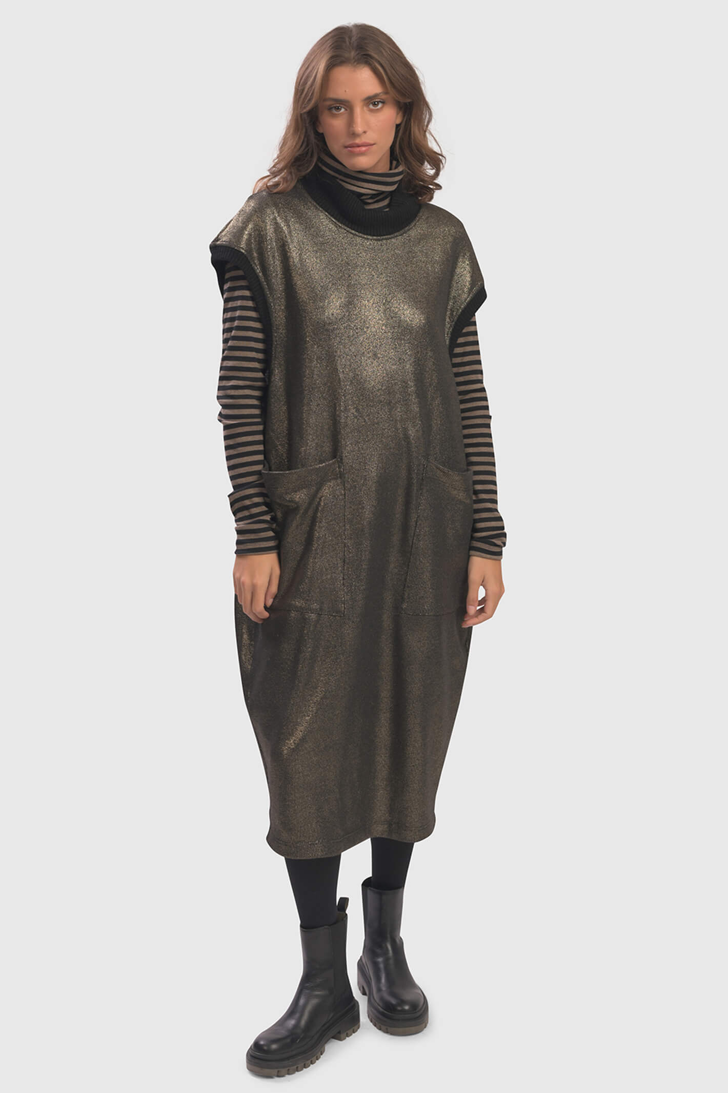 Alembika UD770G Gold Knit Oversized Dress – Experience