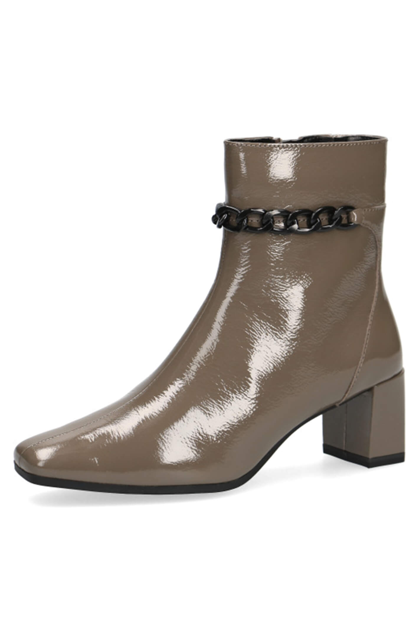 Tan patent hot sale leather booties