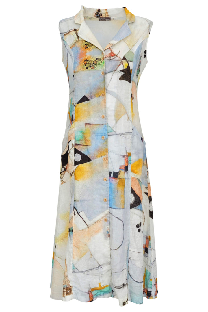 Dolcezza 23662 Abstract Print Sleeveless Dress