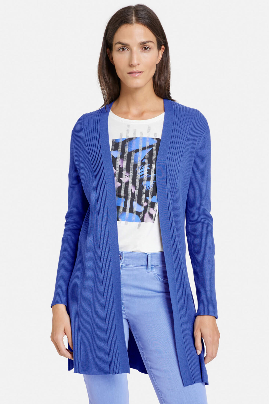 Gerry Weber 130013 Altantic Blue Longline Cardigan - Experience Boutique