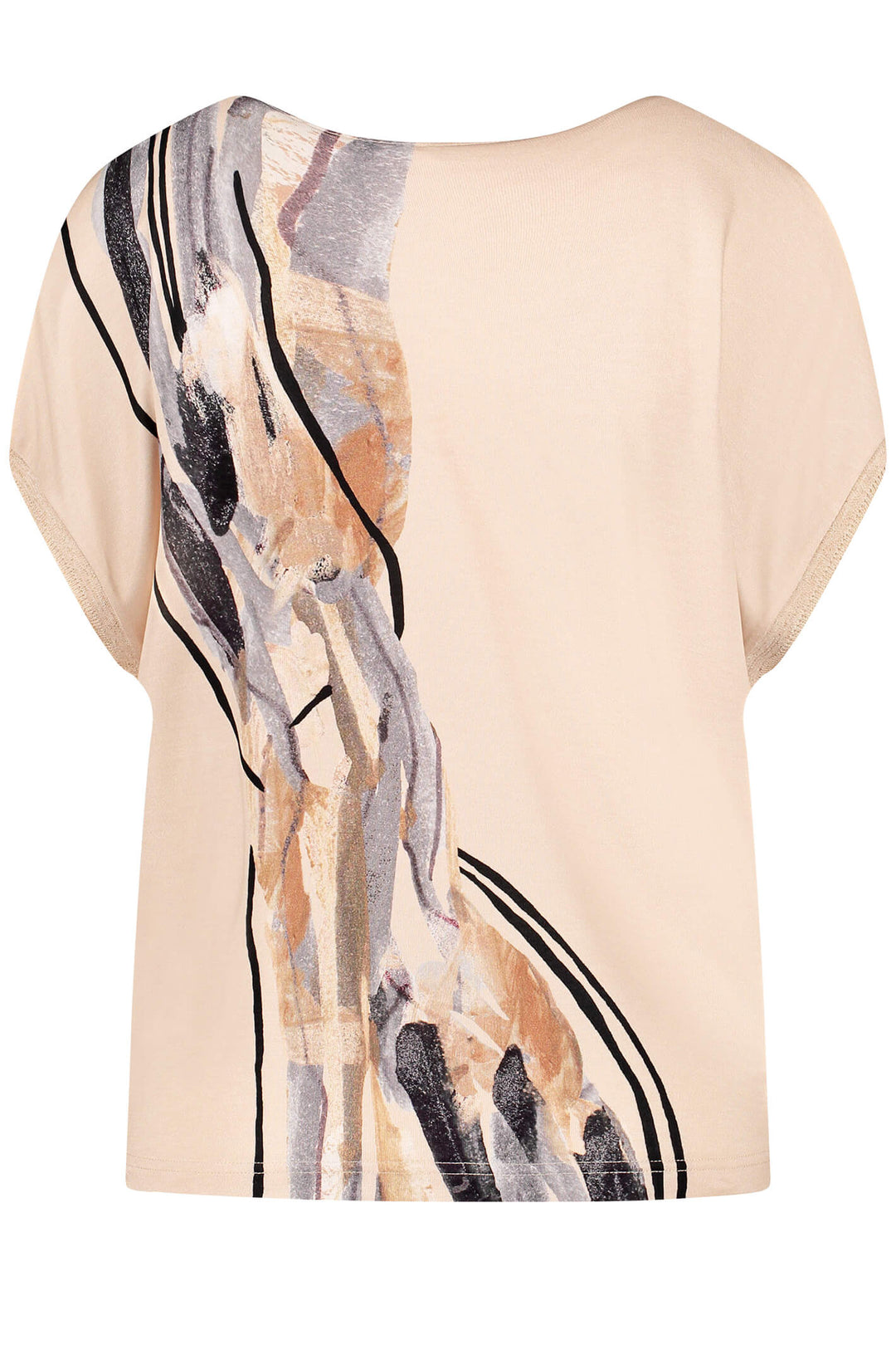 Gerry Weber 170222 Ecru Watercolour Print T-Shirt - Experience Boutique