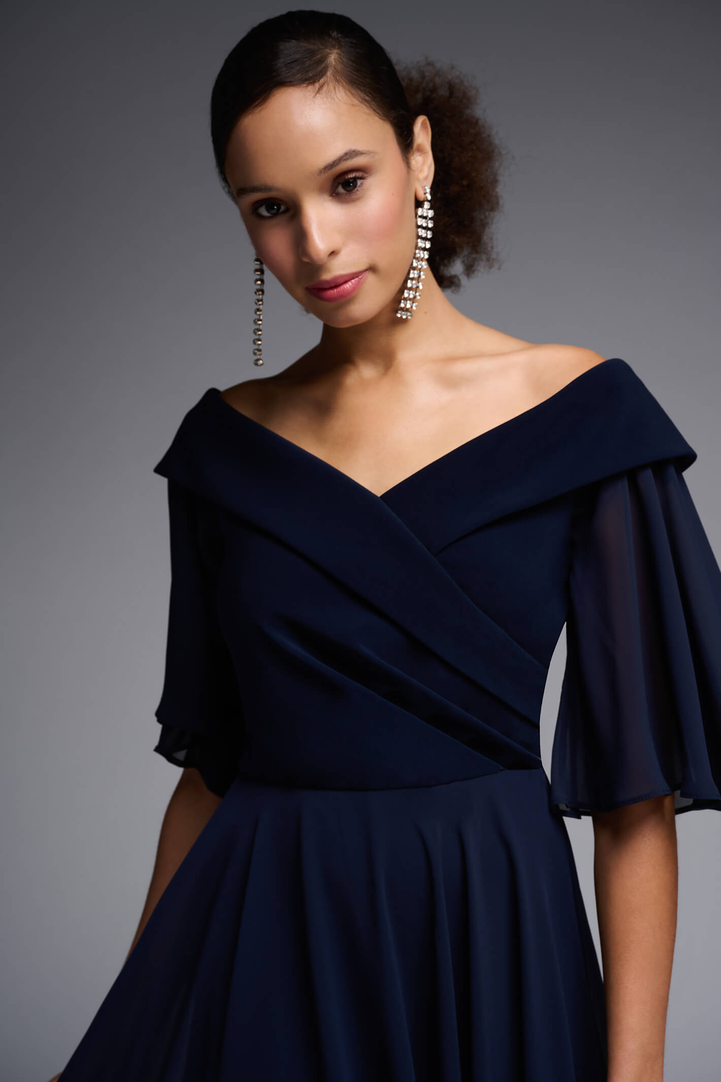 Joseph Ribkoff 231723 Midnight Blue Off Shoulder Dress