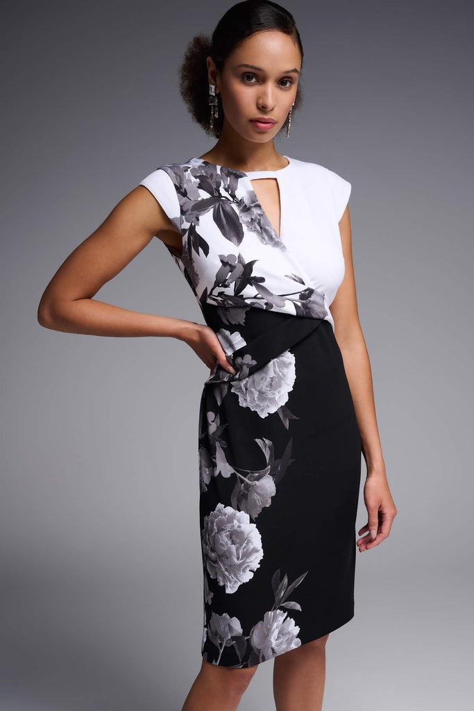 Joseph Ribkoff 231752 Monochrome Floral Dress Experience Boutique