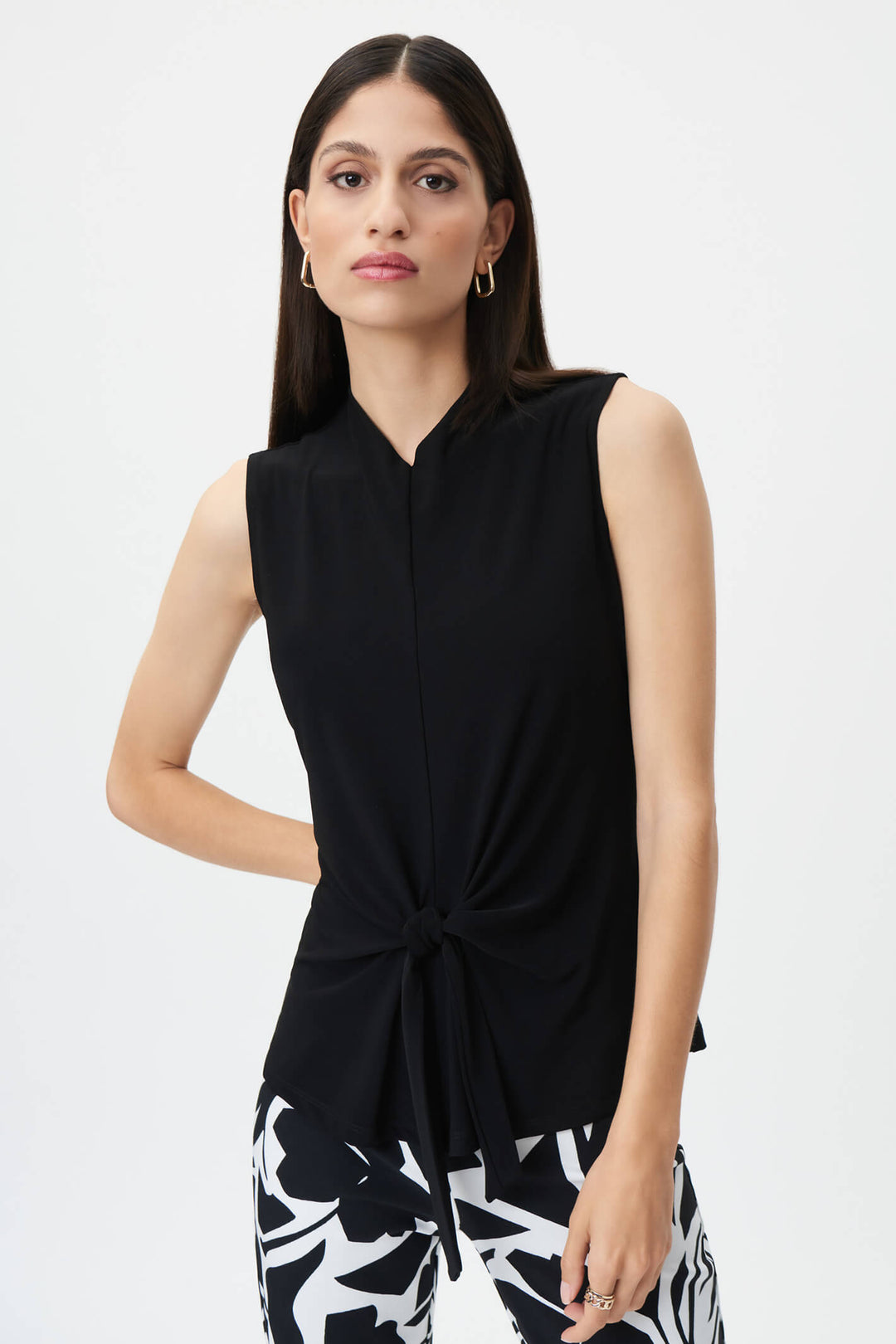 Joseph Ribkoff 232012 Black Tie Detail Top - Experience Boutique