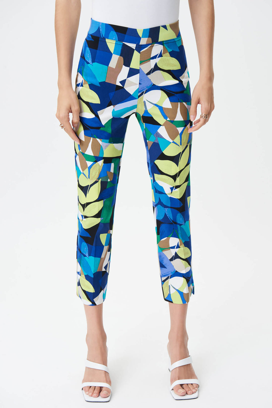 Joseph Ribkoff 232260 Blue Print Cropped Trousers - Experience Boutique