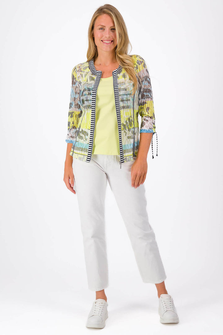 Just White J2921 Lemon Drop Zip Front Jacket - Experience Boutique