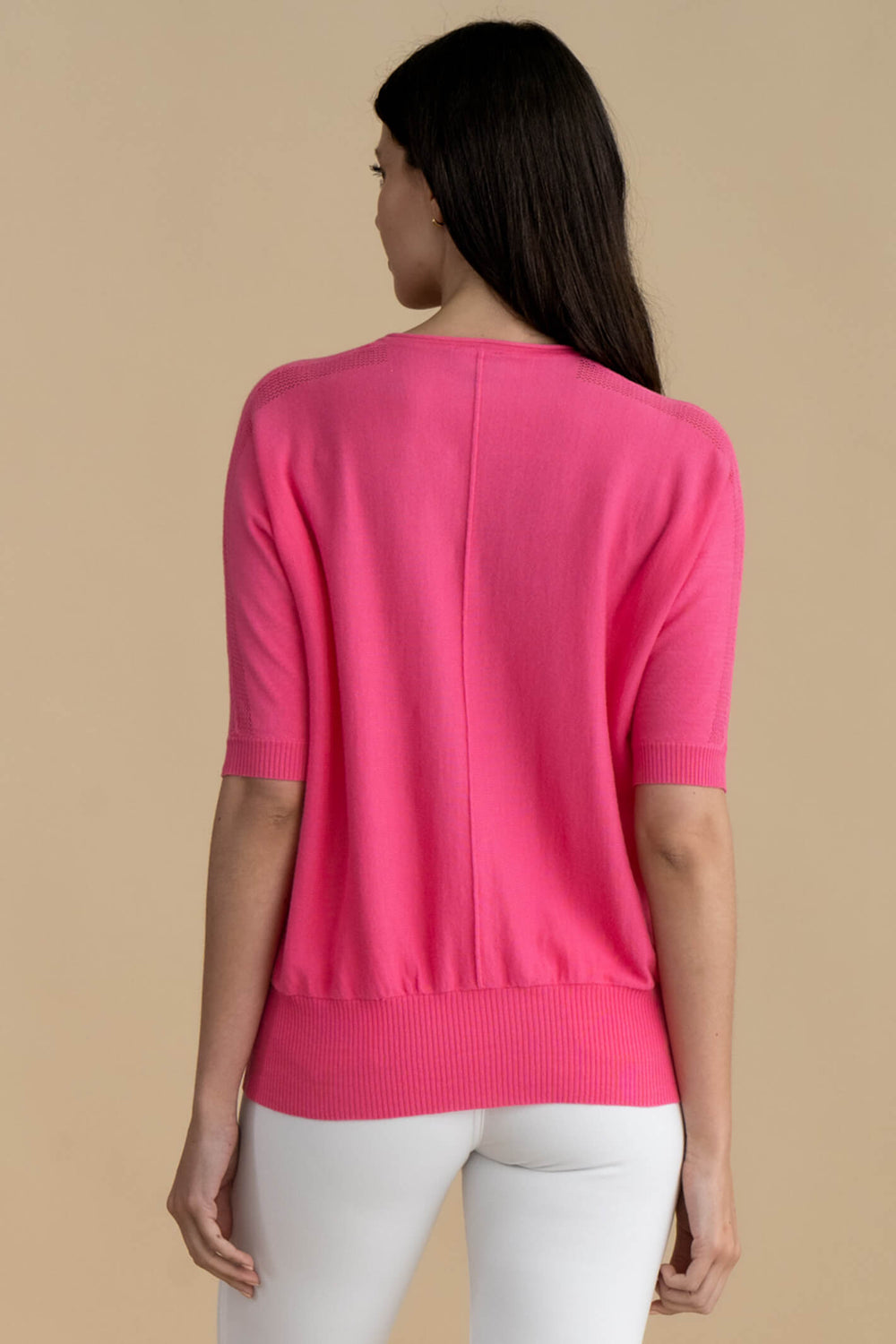 Marble Fashions 6893 194 Pink V-Neck Jumper - Experience Boutique