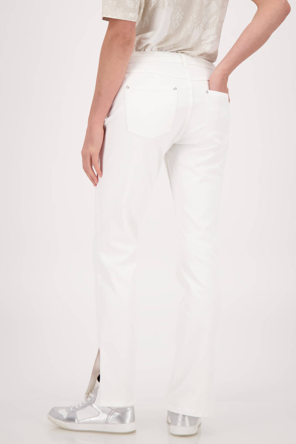 Monari 407566 Off White Wide Leg Trousers - Experience Boutique