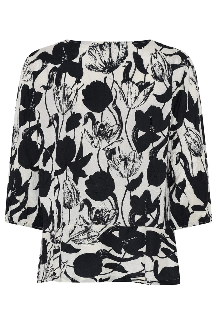 Noen 83365 81073 11 Black White Print Top - Experience Boutique