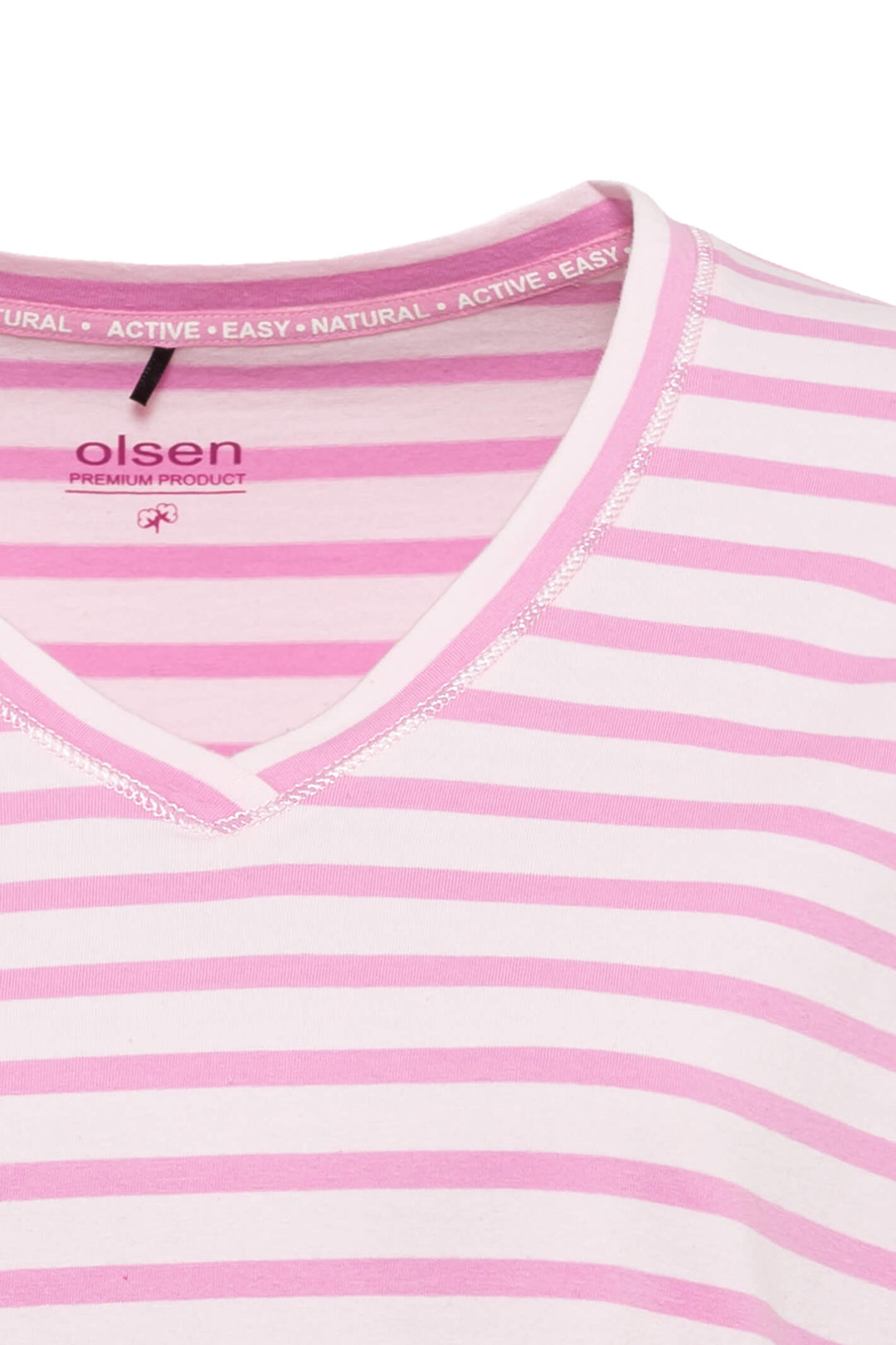 Olsen 11104537 Pink Stripe T-Shirt - Experience Boutique