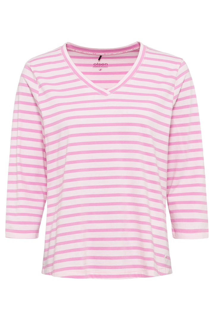 Olsen 11104537 Pink Stripe T-Shirt - Experience Boutique