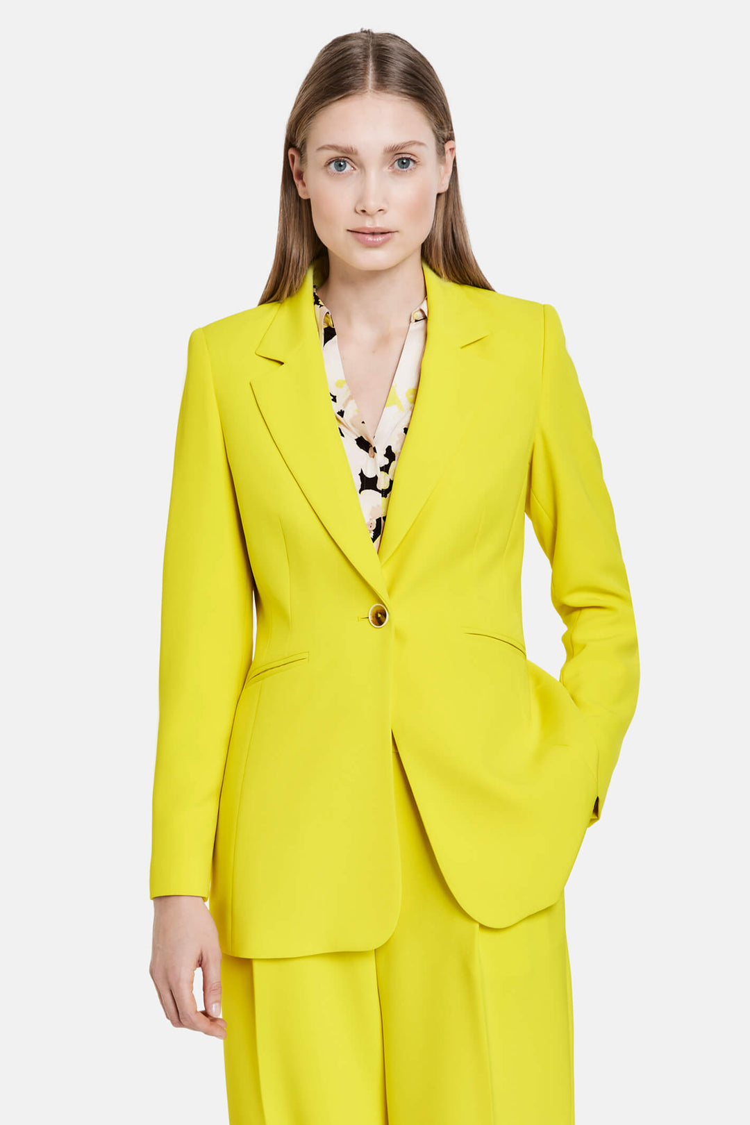 Taifun 330303 Vibrant Lime One Button Jacket - Experience Boutique