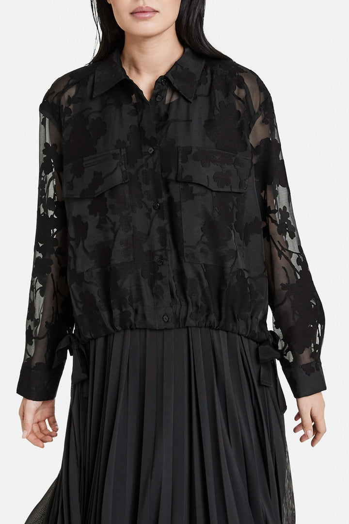 Taifun 330310 Black Blossom Sheer Jacket - Experience Boutique