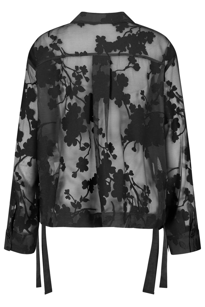 Taifun 330310 Black Blossom Sheer Jacket - Experience Boutique